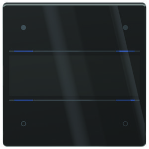 KNX tastsensor Glas, met 4 toetsen en 4 status LEDs, temp.