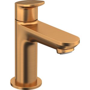 Wave 1-hendel fonteinwaterkraan brons geborsteld sprong 90mm incl. aansluitslang 1/2"x3/8"45cm
