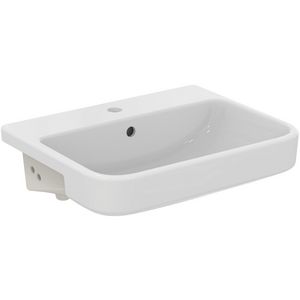 Halfinbouw wastafel I.LIFE-B 55x44cm met kraangat + overloop wit