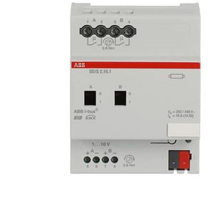 Schak/dim-aktor KNX 2-voudig 0-10V 2 x 16A AC1 DIN-rail (SD/S 2.16.1)