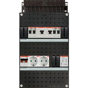 Groepenkast 4 groepen achter 2x 30mA + T + HS + 2x wandcontactdoos 1-fase