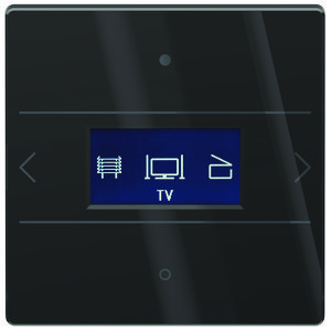 KNX ruimtecontroller Glas, 20 functies via display, temp.