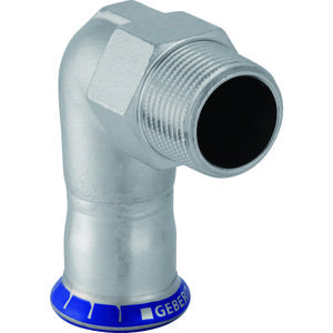 Puntknie 90° MAPRESS RVS FKM blauw 42x1.1/2"bt. VVE=5