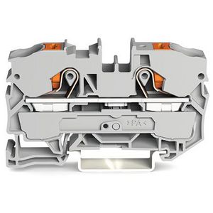 2-draads rijgklem Met drukknop 10 mm² grijs VVE=25
