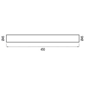 Valpijpverlengbuis zwart 450mm x ø45mm