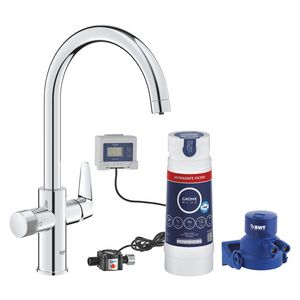 Blue pure baucurve keukenkraan starterkit met ultrasafe filter (prof)