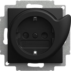 Wandcontactdoos RA met uitwerpmechanisme, zonder klauwtjes, balance SI matzwart (20 EUCBDR-915)