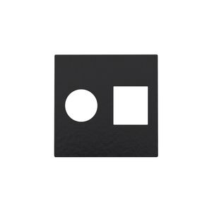 Afwerkingsset enkelvoudige coax/netwerkaans. RJ45 pianoblack