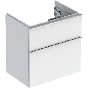 iCon wastafel onderkast compact twee laden 60cm wit/chroom