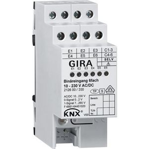 Binaire ing. 6-v 10 - 230 V AC/DC KNX DIN-rail