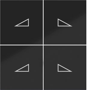 Afdekking KNX taster 4-v dimmen hoog/laag A.x/C.x zwart gl.