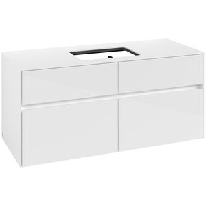 Wastafelonderkast Collaro 1200x548x500mm Glossy White C11200DH