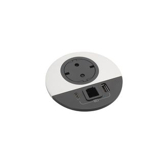 Wandcontactdoos ALU + USB + kabeld. + Wiel. Disq80