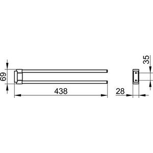 Plan 2-lids handdoekhouder chroom