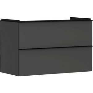 Onderkast mat grijs diamant 980x475mm 2x la tbv wastafel greepkleur mat zwart Xelu Q 54032670