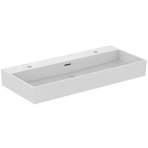 Wastafel 1015x450x150mm wit 2 kraangaten m. overloop Extra R055401