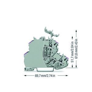 2etageklem 4-draads rijg afsl.plaat 2000-2238/099-000 VVE=50