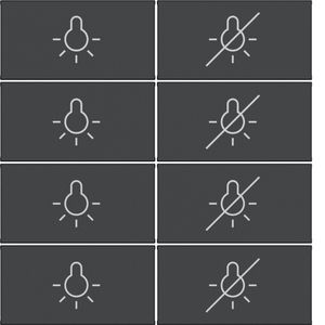 Afdekking KNX taster 8-v licht aan/uit A.x/C.x zwart mat