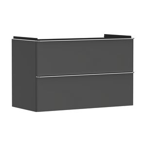 Onderkast mat grijs diamant 980x475mm 2x la tbv wastafel greepkleur chroom Xelu Q 54032000