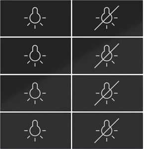 Afdekking KNX taster 8-v licht aan/uit A.x/C.x zwart gl.
