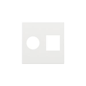 Afwerkingsset enkelvoudige coax/netwerkaans. RJ45 white c.