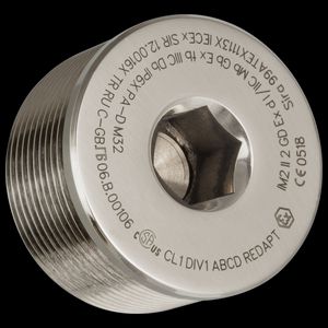 Afdichtplug type A ATEX M25 messing vernikkeld