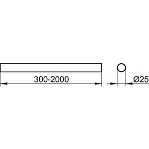 Plan gordijnstang 900mm chroom