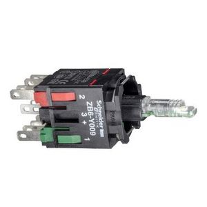 Lichaam verlichte drukknop Ø16mm LED 1NC + 1NO Blauw