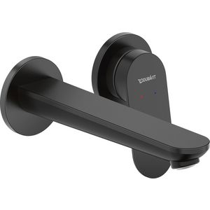 Wave 2-gats wandmengkraan afbouwdeel mat zwart sprong 202mm excl. inbouwdeel