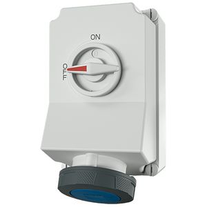 Wandcontactdoos 63A 3-polig  6H 230V IP67 DUO