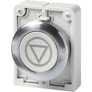 Drukknop 30mm vlak grijs X66 terugverend