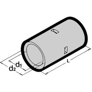 Kist a 25st. ongeisoleerde stootverbinder 6mm²