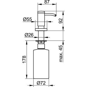 Inbouw-zeepdispenser met pomp / 500 ml 14949170200