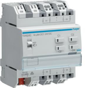 Jaloezie-actor bussysteem KNX 4-voudig 24V DC