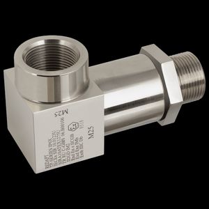 Verloopring kabel Swivel 90° messing vern. 1.1/2"NPT M25