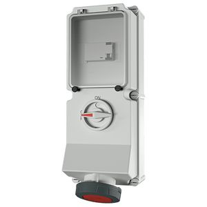 Wandcontactdoos 63A 5-polig 6H 400V IP67 v.v. FI