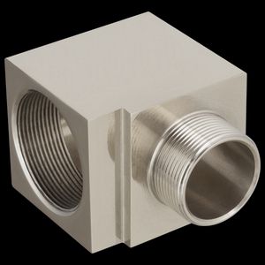 Adapter 90° messing vernikkeld 1/2"NPT naar M20 ATEX
