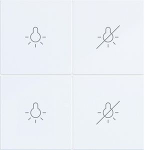 Afdekking KNX taster 4-v licht aan/uit A.x/C.x lichtwit mat