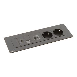 Bureau aansluitunit zwart 8 mod. 2 WCD + USB+RJ45 Multilink