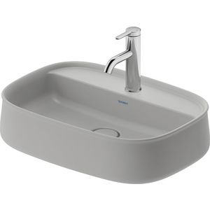 Zencha #237455 Opzetwastafel Grijs Zijdemat 550mm geslepen met kraangat