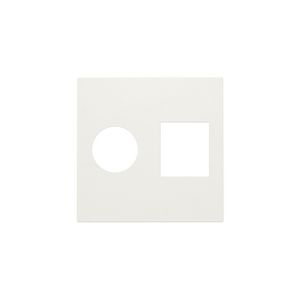 Afwerkingsset enkelvoudige coax/netwerkaans. RJ45 white