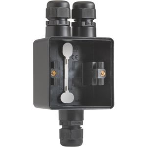 Spuitwaterdichte opb.doos 2-voudige M20/1 enkelv.ing. Zwart