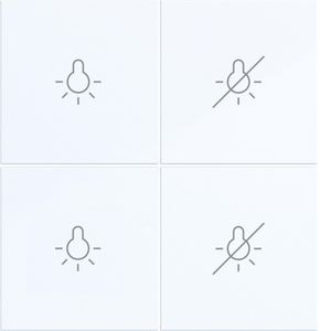 Afdekking KNX taster 4-v licht aan/uit A.x/C.x lichtwit gl.