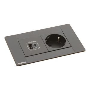 Bureau aansluitunit zwart 4 mod. 1 WCD + USB Multilink