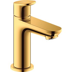 Wave 1-hendel fonteinwaterkraan goud gepolijst  sprong 90mm incl. aansluitslang 1/2"x3/8"45cm
