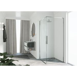 Schuifdeur RIGA A 1075-1090x2000mm helder glas profiel chroom