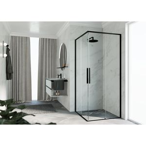 Schuifdeur RIGA A 1075-1090x2000mm helder glas profiel zwart
