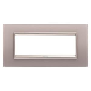 LUX PLAAT-VAN GLAS-6 MODULE-PARELGRIJS-BINNENFRAME M