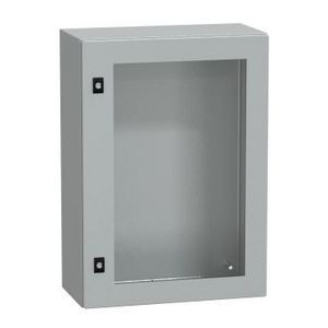 Deur 700x500x250mm IP66 / IK08 Transparant RAL70 Spacial CRN
