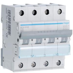 Installatieautomaat 3-polig + Nul 10A C-karakteristiek 6kA